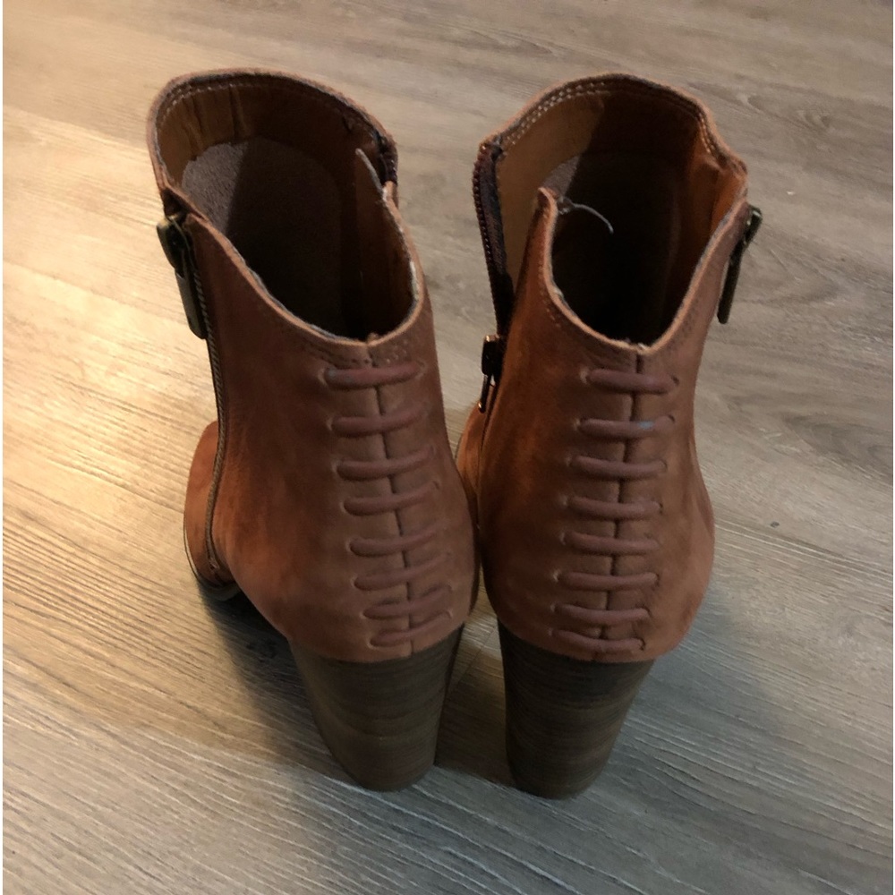 Lucky Brand Copper Brown Women’s Peek Toe Booties, Size 9.5 - Picture 2 of 7